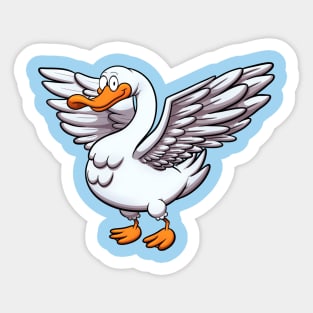 Goose Spreading Wings Sticker